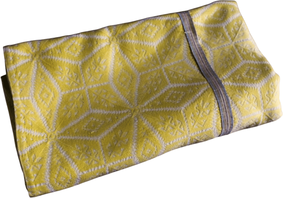 1920s 30s Yellow Cotton Coverlet