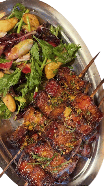 Smoked Pork Belly Skewers with Lemon and Chile Recipe