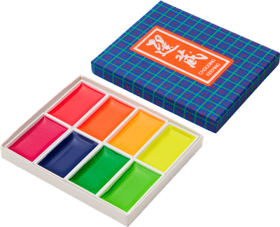 Japanese Colorama 8 Colour Watercolour Set, Fluorescent