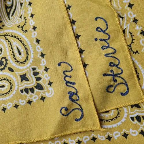 Personalized Chain Stitch Embroidered Bandana