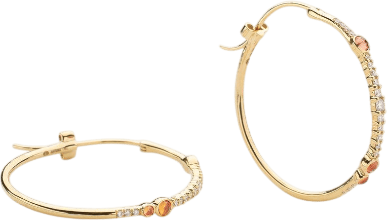 Simone L Orange Sapphires Hoops