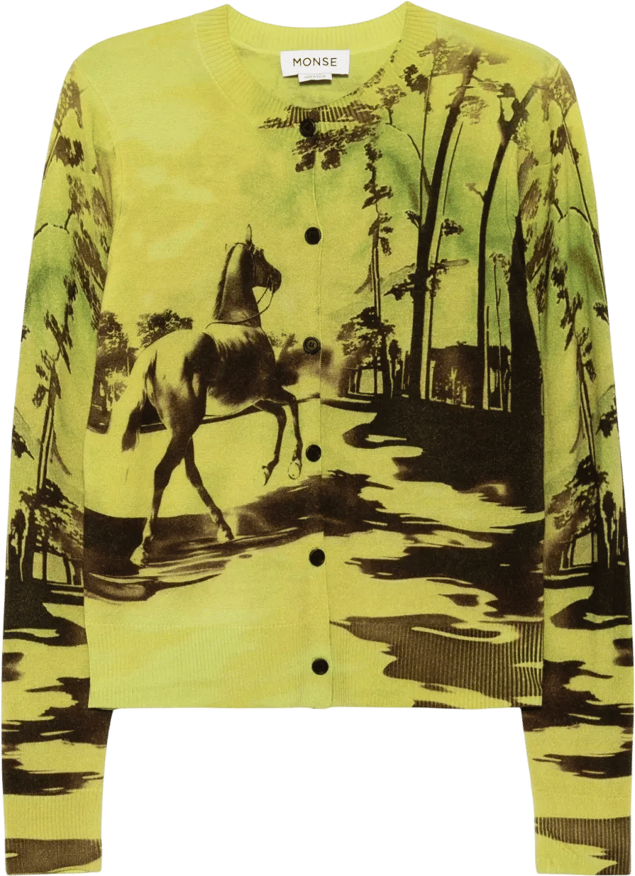 Graphic-Print Cardigan
