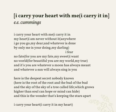 i carry your heart with me(i carry it in
