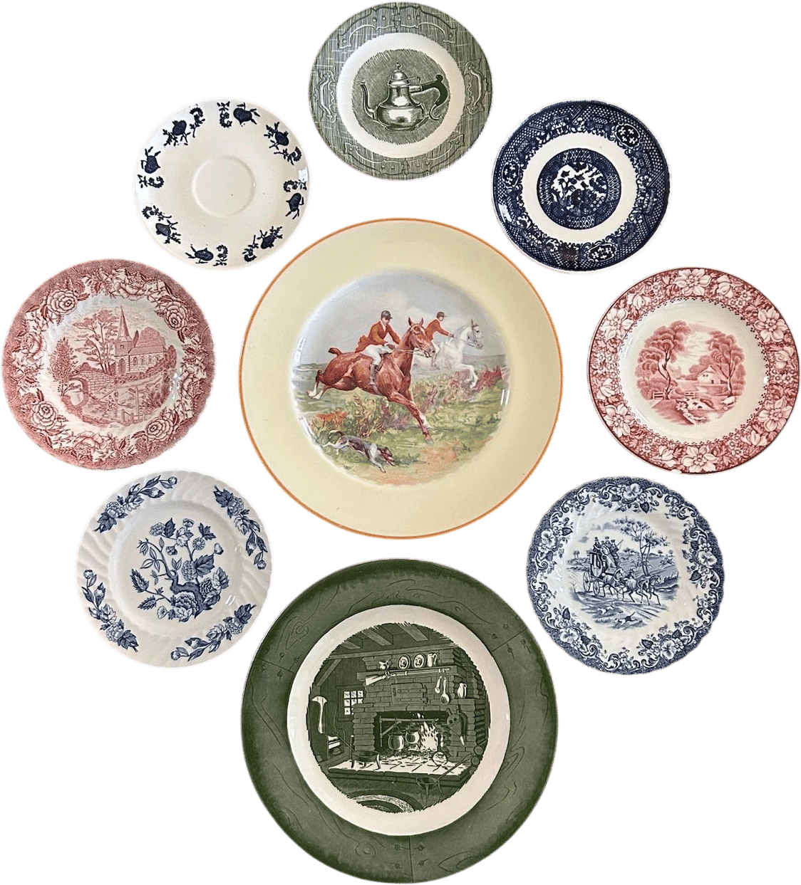 a wall of plates for your kitchen