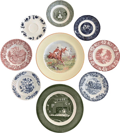 Vintage Wall of Plates Set