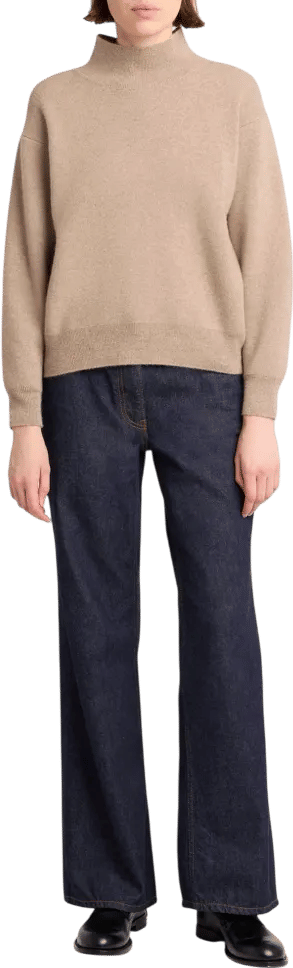 THE ROW Hibem Mock-Neck Cashmere Sweater