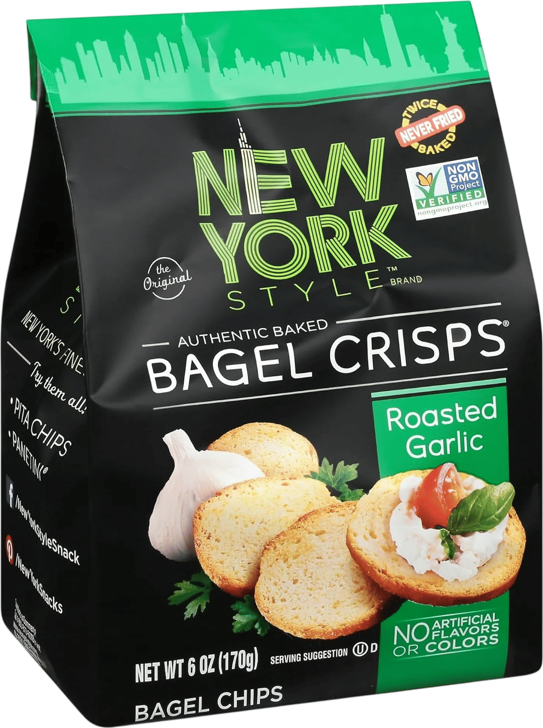 Roasted garlic bagel chips