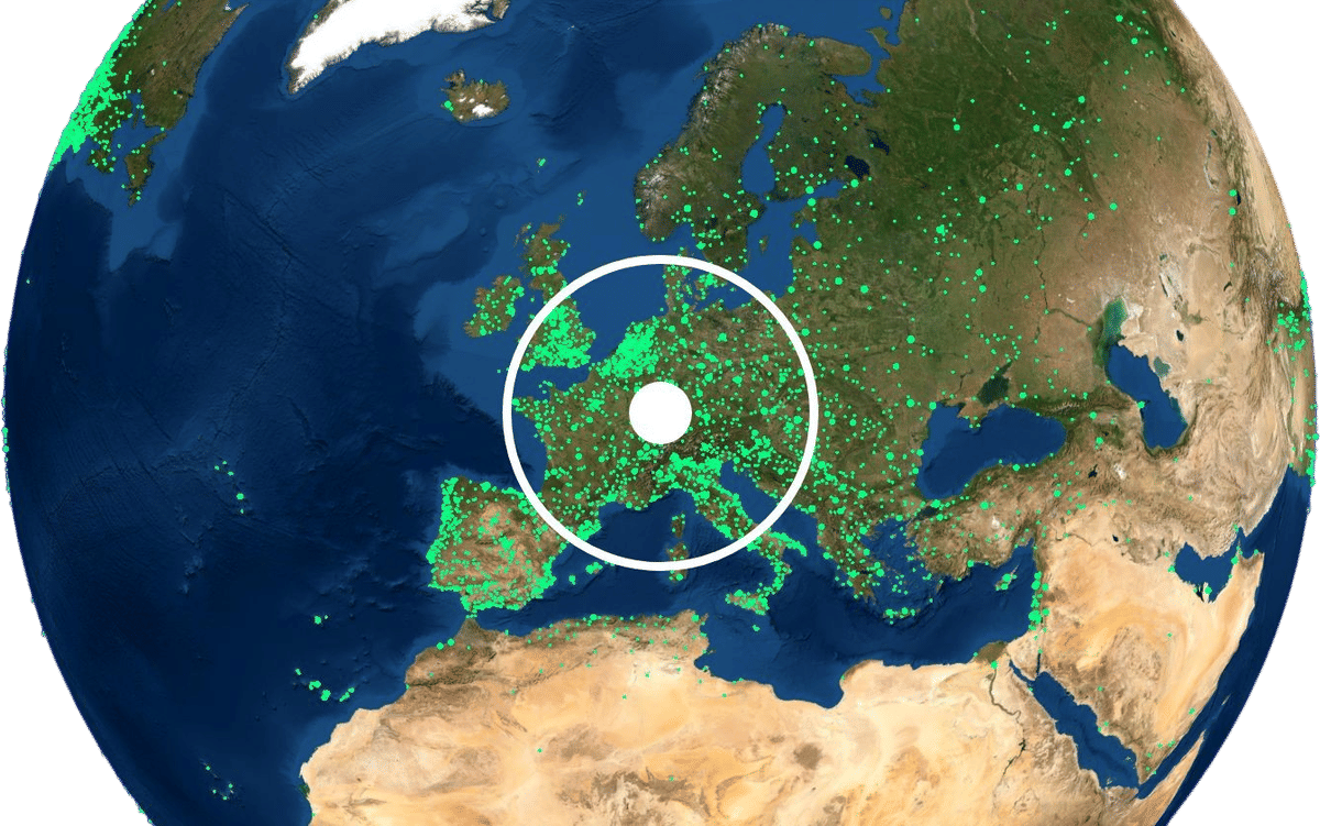 Explore live radio by rotating the globe