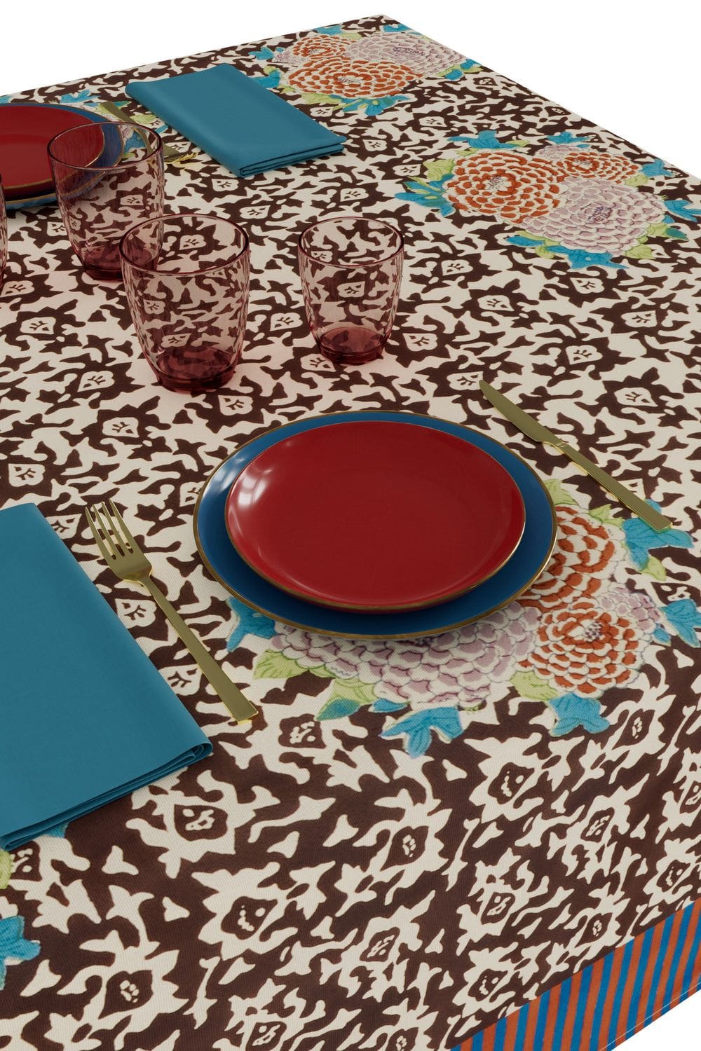 Lisa Corti Arabesque Corolla Natural Coffee Cloth 140x240cm