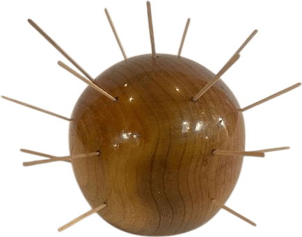 Vintage Oregon Myrtlewood Toothpick Holder Sphere | Mid Century Porcupine - Etsy