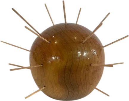 Vintage Oregon Myrtlewood Toothpick Holder Sphere