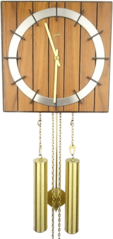 Genfa German Mid Century Teak Wall Clock (8-day)