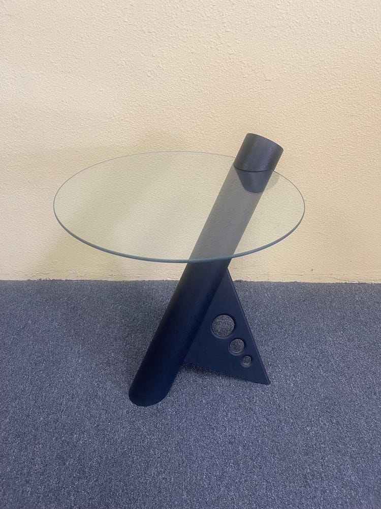 Cantilevered Glass Top Side Table