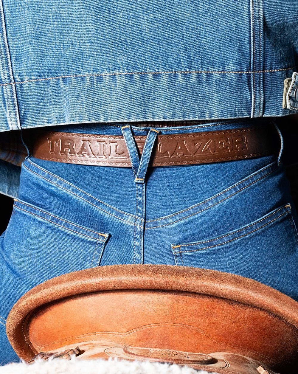 Veronica Beard Trailblazer Arch Belt (Brown Leather Whiskey)
