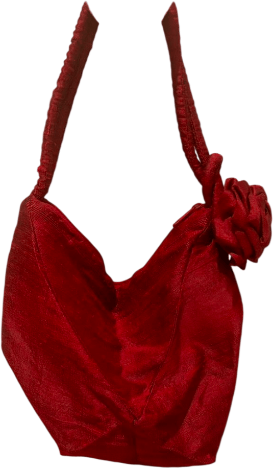 Vintage Red Rosette Purse