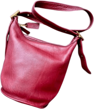Vintage Coach Red Leather Duffle Sac Shoulder Bag 9953