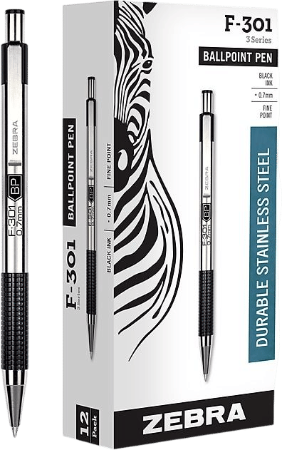 Zebra F-301 Retractable Ballpoint Pens