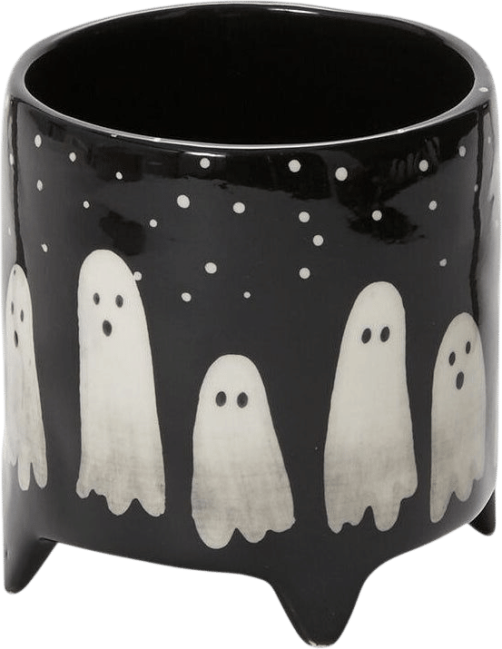 Ghost Lineup Black & White Footed Planter