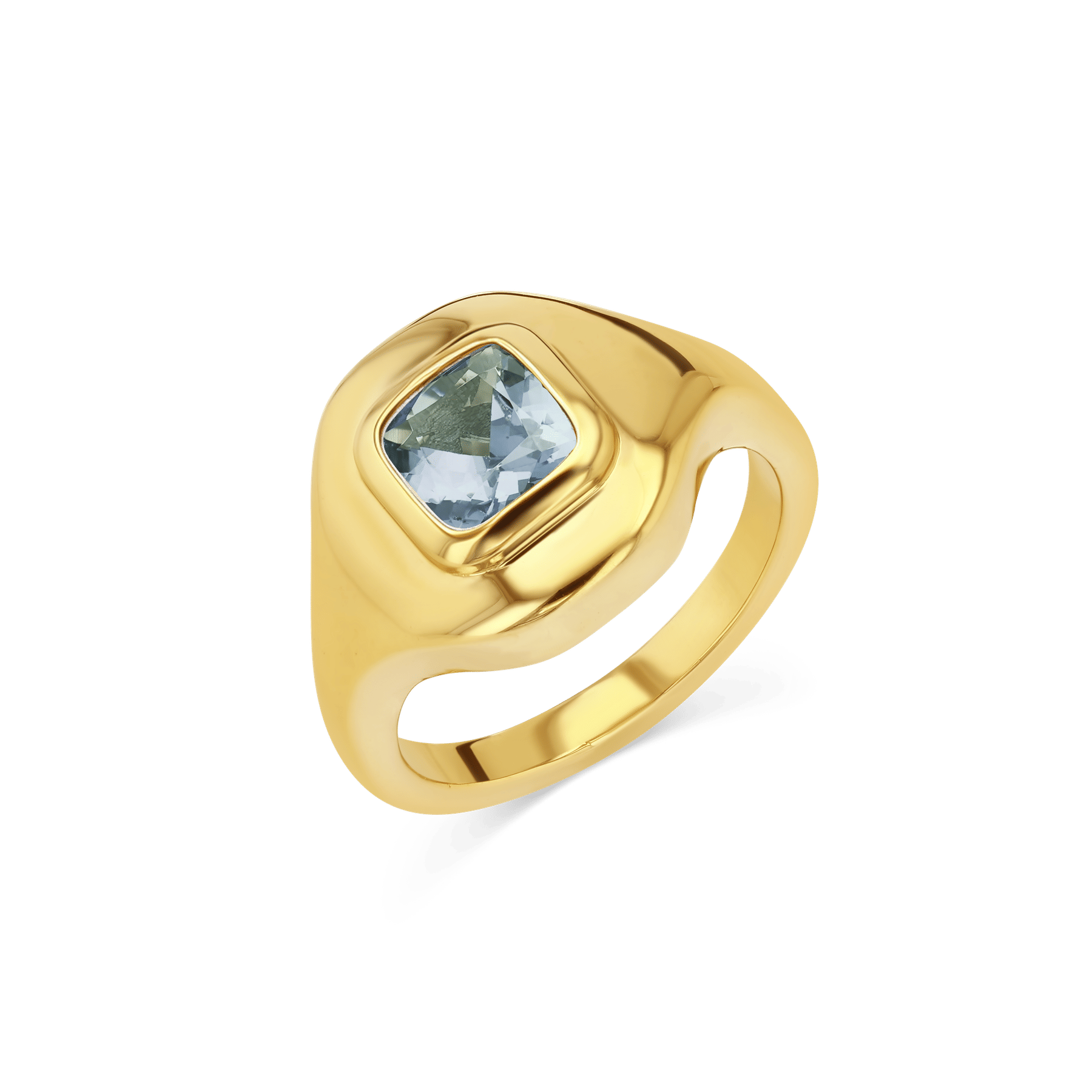 Aquamarine Ripple Ring