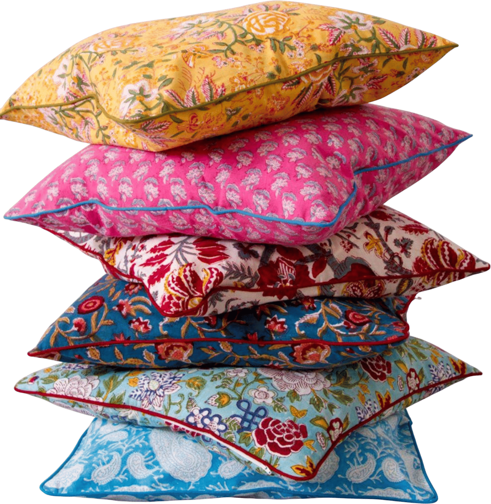 Cotton Block Print Pillow Covers