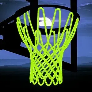 Get a second-hand basketball hoop and add a neon basketball net.
