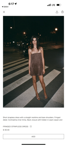 Fringed Strapless Dress