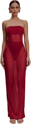 Aoife Strapless Mesh Bodysuit & Skirt