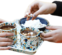 Crow Canyon Home Splatter 12 oz Mugs, Set of 4