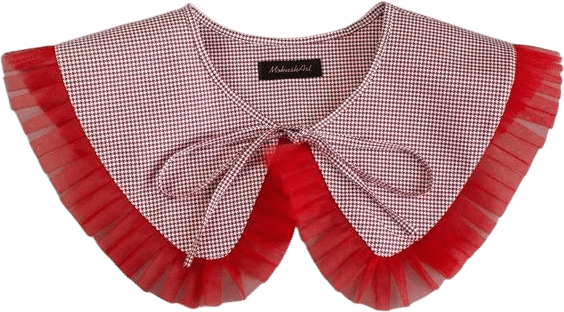 Collar Bib Necklace with Contrast Frill