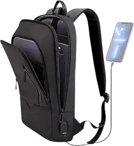 hk Business Slim Backpack with USB Charger (Black)