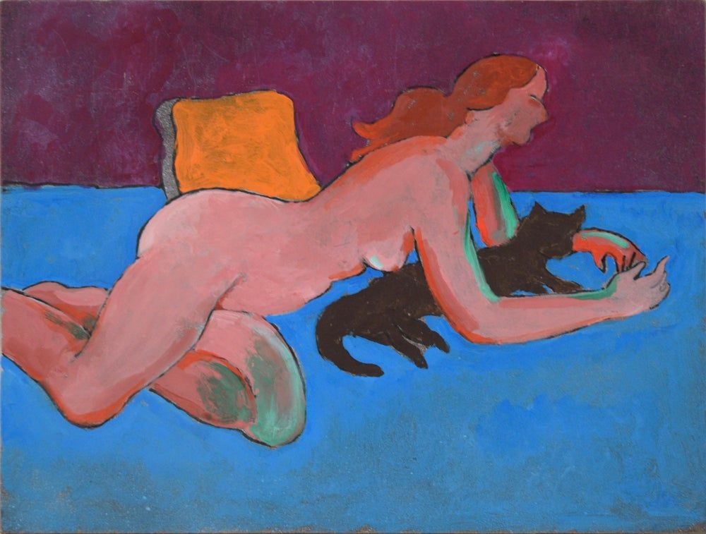 Woman with Black Cat