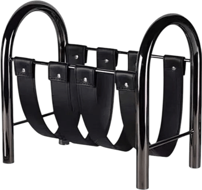 Metal Leather Magazine Stand Rack