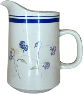 striped floral pitcher