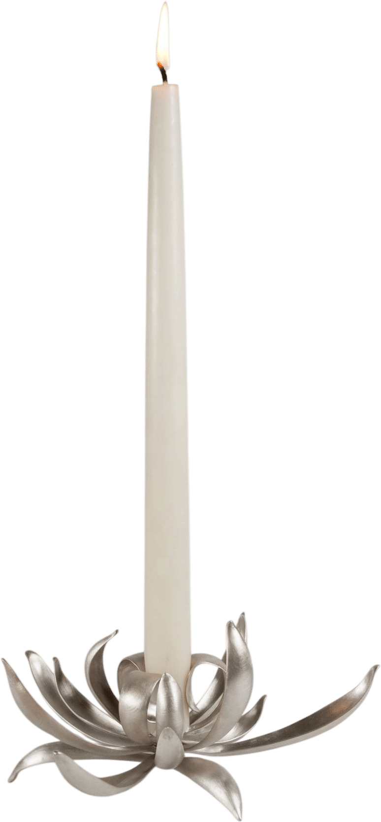 Ted Muehling Sterling Silver Chrysanthemum Candlesticks