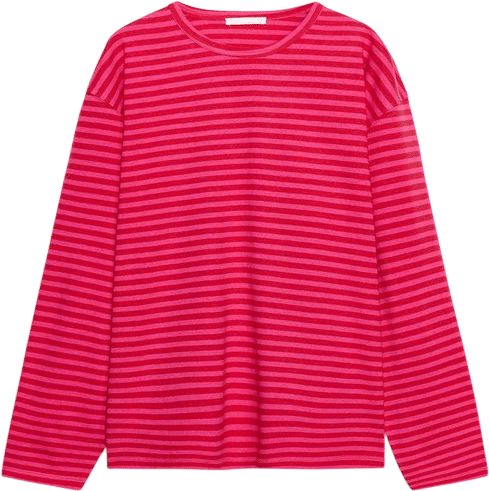 COTTON AND LINEN STRIPED T-SHIRT