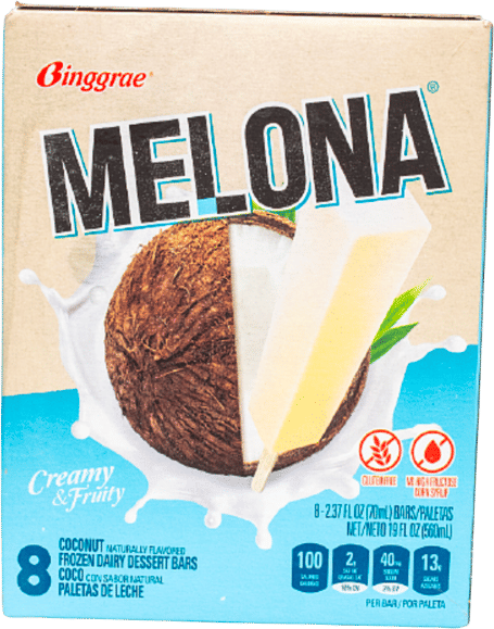 Melona Coconut Dessert Bars (8 Pack)