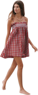 Damson Madder Lilo Smocked Mini Swing Dress