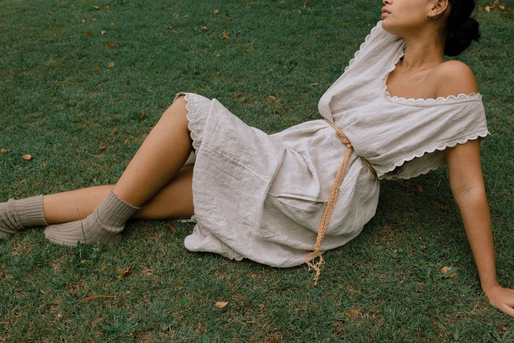 Dazed But Amazed linen slip dress