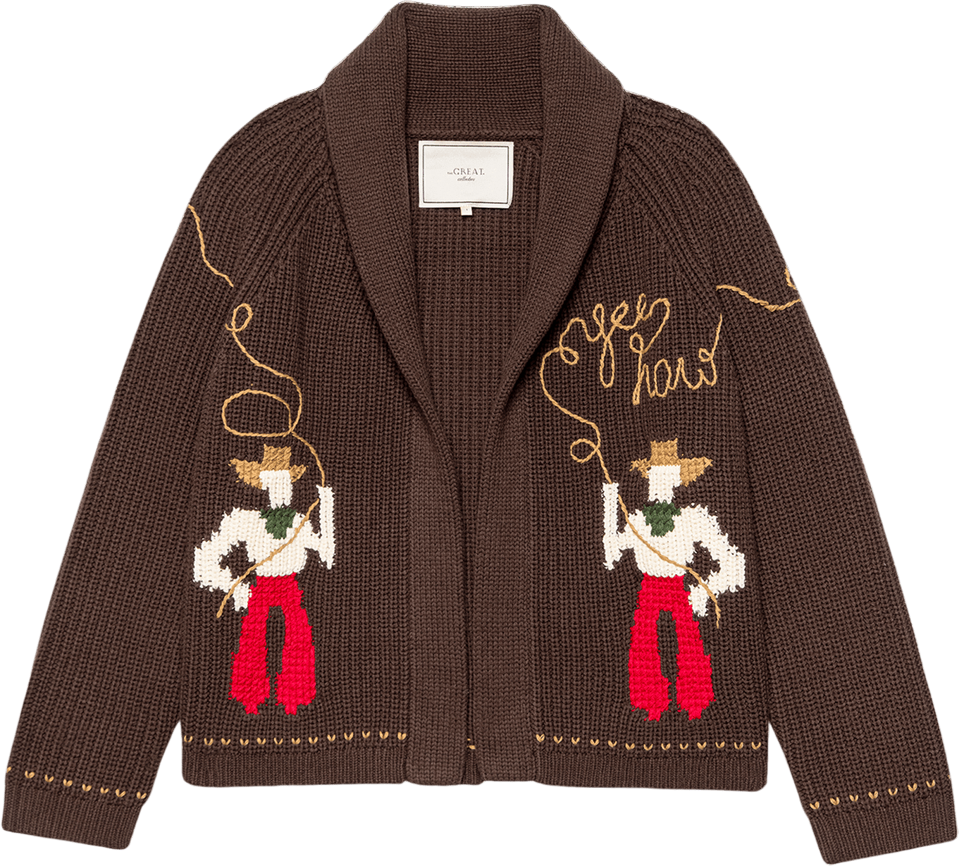 The Lasso Lodge Cardigan. -- Umber