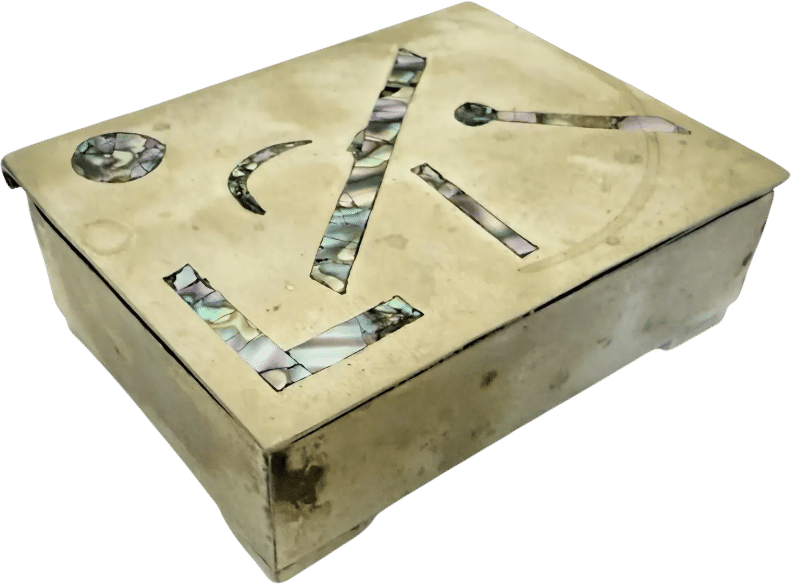 1960s Alpaca Silver & Abalone Trinket Box