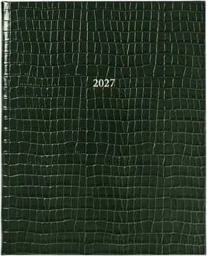 2027 A4 Week to View Diary in Deep Shine Evergreen Small Croc