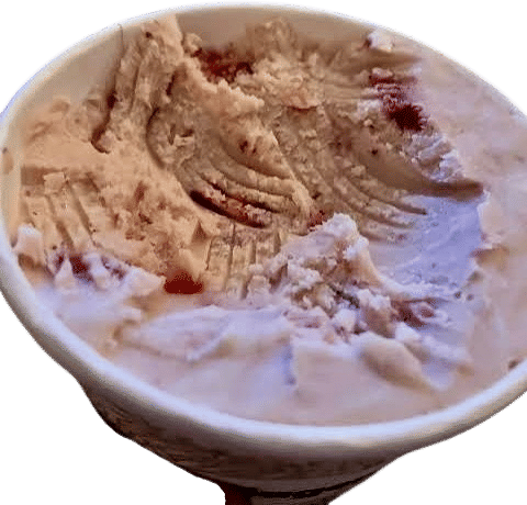 Use a fork to eat or scoop ice cream