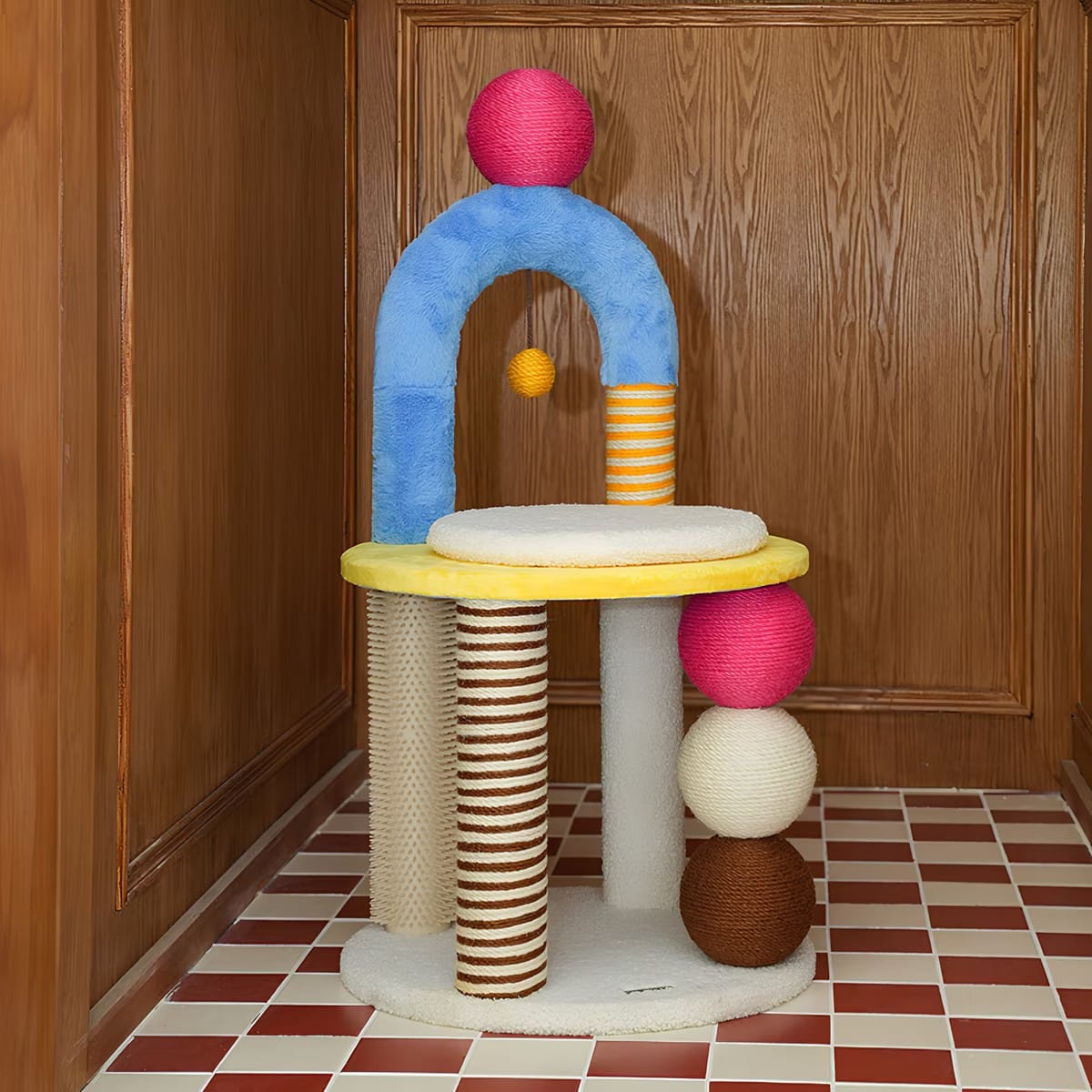 Memphis Inspired Chair Cat Tree