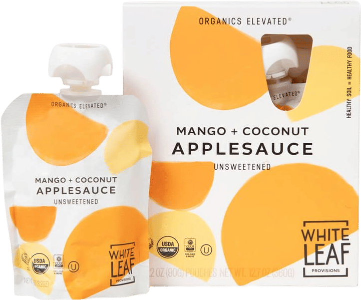 Mango Applesauce Pouch | Organic Applesauce | White Leaf Provisions