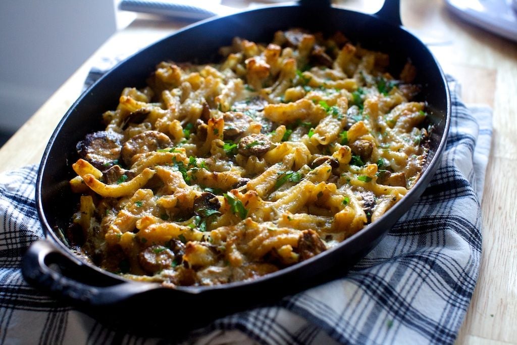 Mushroom Marsala pasta bake