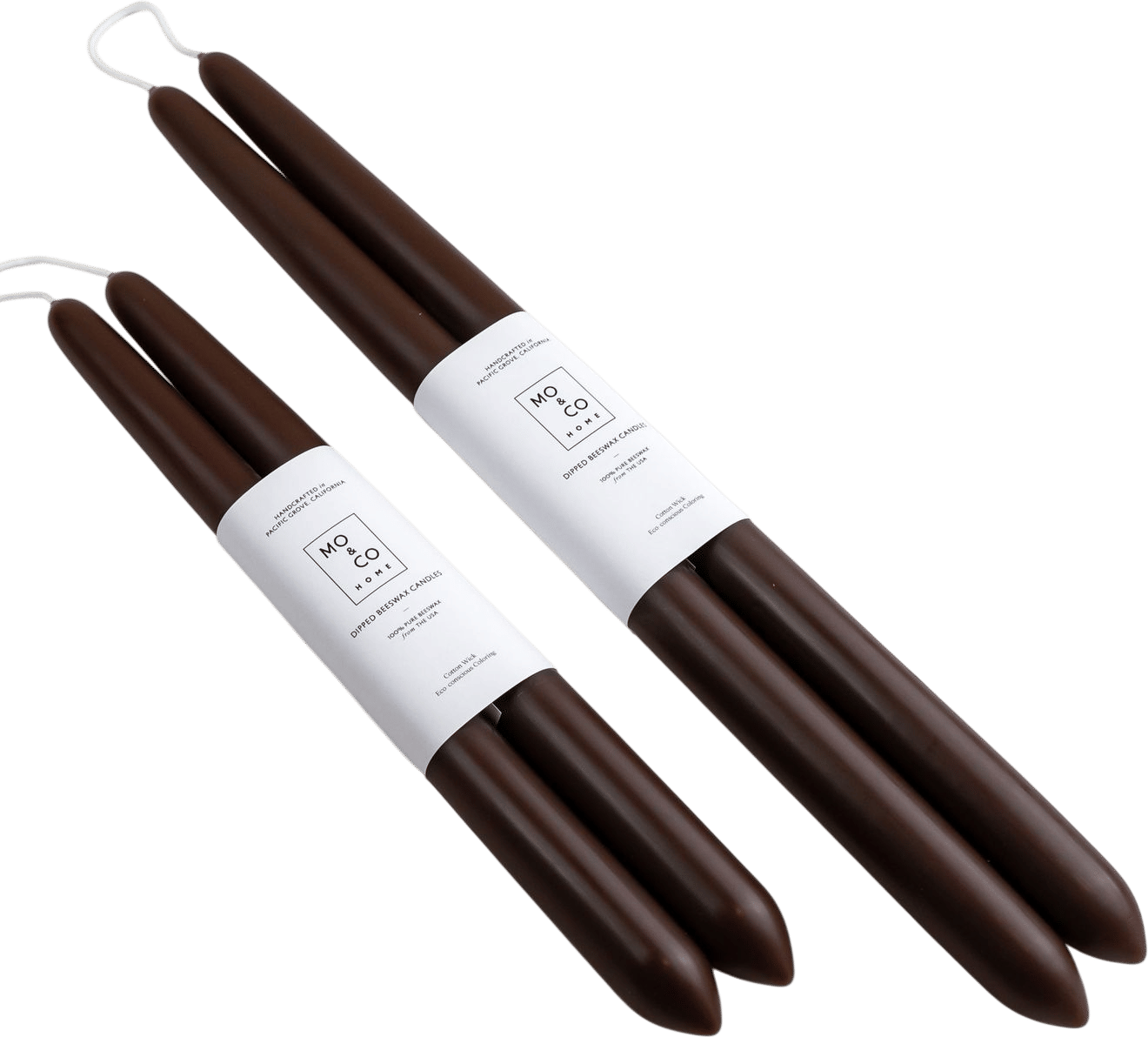 Mo&Co Home Chestnut Dipped Beeswax Taper Candles