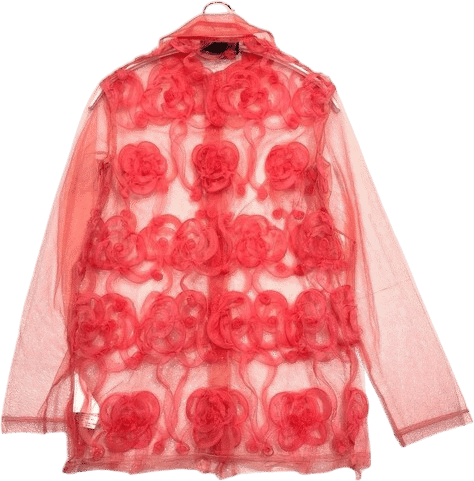 Comme des Garçons Pink Floral Tulle Blouse