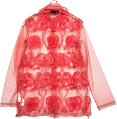 Comme des Garçons Pink Floral Tulle Blouse