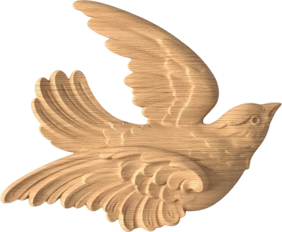 Carved Bird Applique (Left)