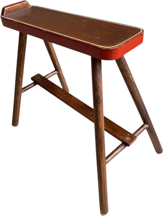Mid-Century Wooden Shoeshine Stool